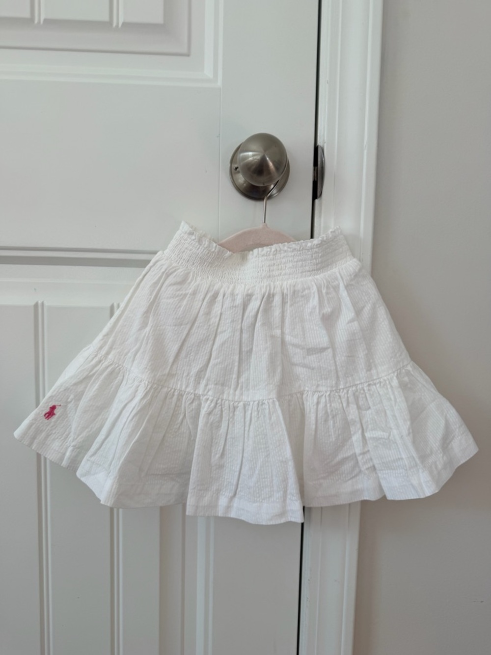 Ralph Lauren White Tiered Skater Skirt